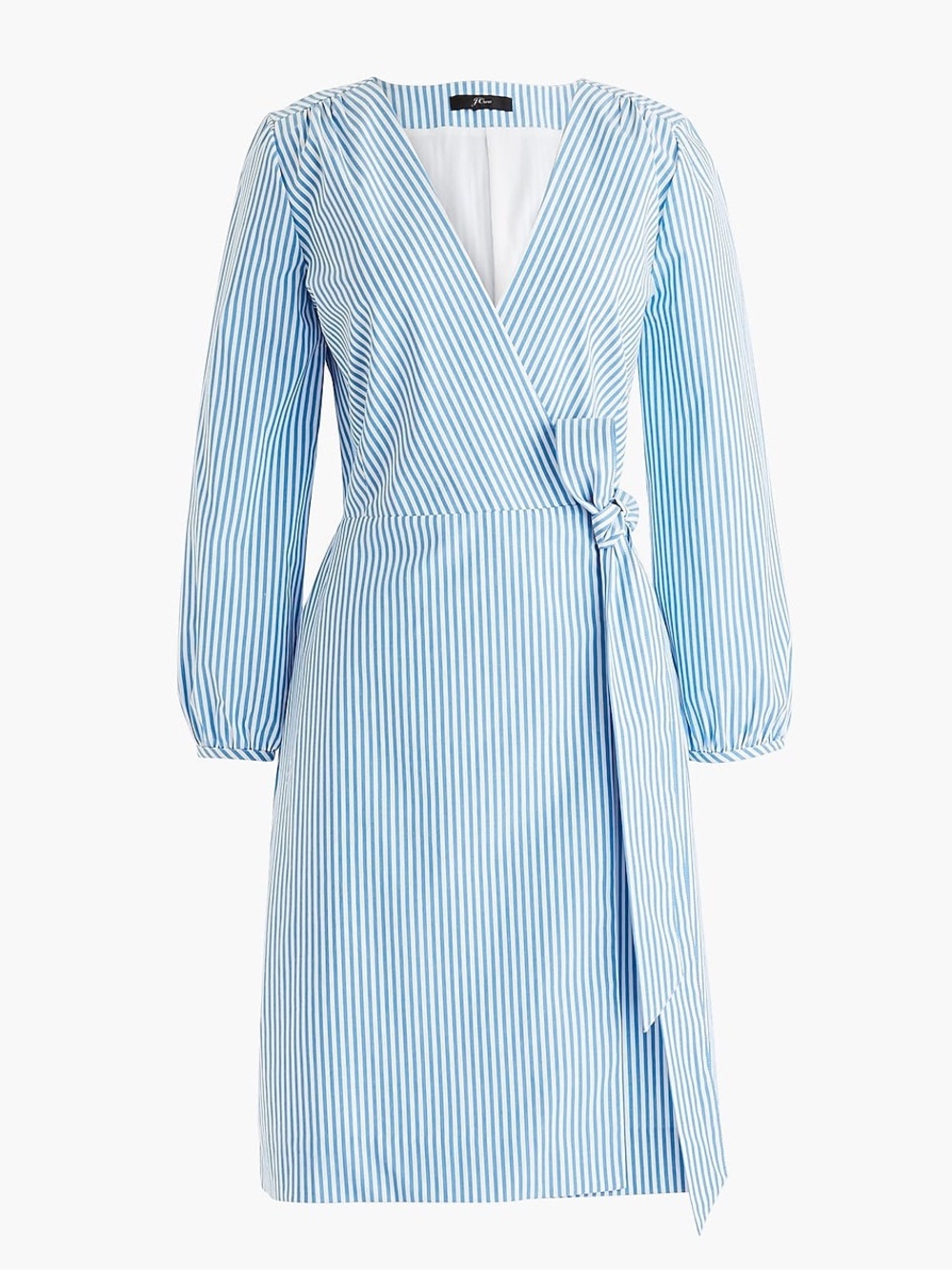 J.Crew Wrap Dress In Striped Poplin 10 NWT Shirting Stripes Blue White Stripe